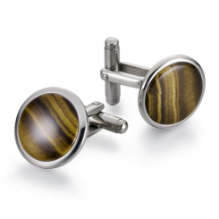 Manschettenknöpfe Discus Tigerauge 