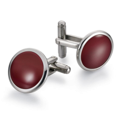 Manschettenknöpfe Discus Roter Onyx 