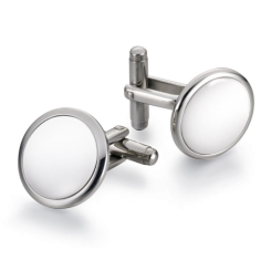 Manschettenknöpfe Discus Weißer Onyx 