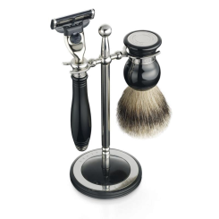 Rasierset CLASSIC mit Ständer Schwarz