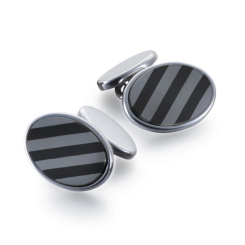 Manschettenknöpfe Repp Schwarzer Onyx & Hämatit 