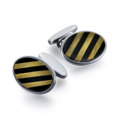 Manschettenknöpfe Repp Schwarzer Onyx & Tigerauge 