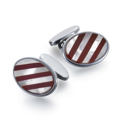 Manschettenknöpfe Repp Perlmutt & Roter Onyx 