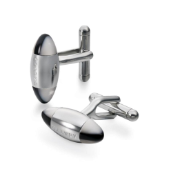 Manschettenknöpfe Zeppelin Horizont Schwarzer Onyx & Perlmutt 