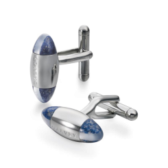 Manschettenknöpfe Zeppelin Horizont Perlmutt & Lapis Lazuli 