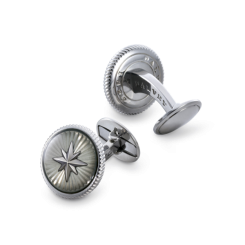 Manschettenknöpfe Helios Guilloche Star Grey 