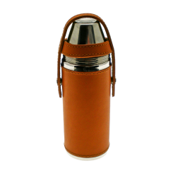 Ettinger Taschenflasche HUNTER mit 4 Bechern Hellbraun