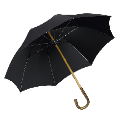 Herrenschirm Holzstock Silberhasel mit Silberhasel-Griff 