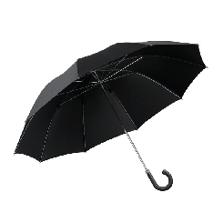 Herrenschirm Metallstock mit Kroko-Leder-Griff 