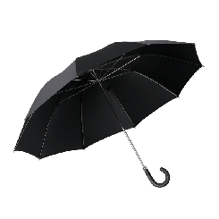 Herrenschirm Metallstock mit Straußen-Leder-Griff 