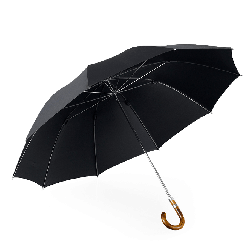 Herrenschirm Metallstock mit Akatie-Griff mit Metallband 