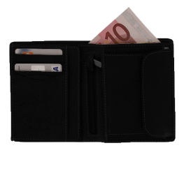 Herren Geldbörse mit Münzgeldfach Schwarz