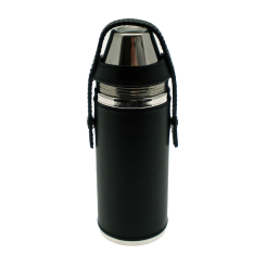 Ettinger Taschenflasche HUNTER mit 4 Bechern Schwarz